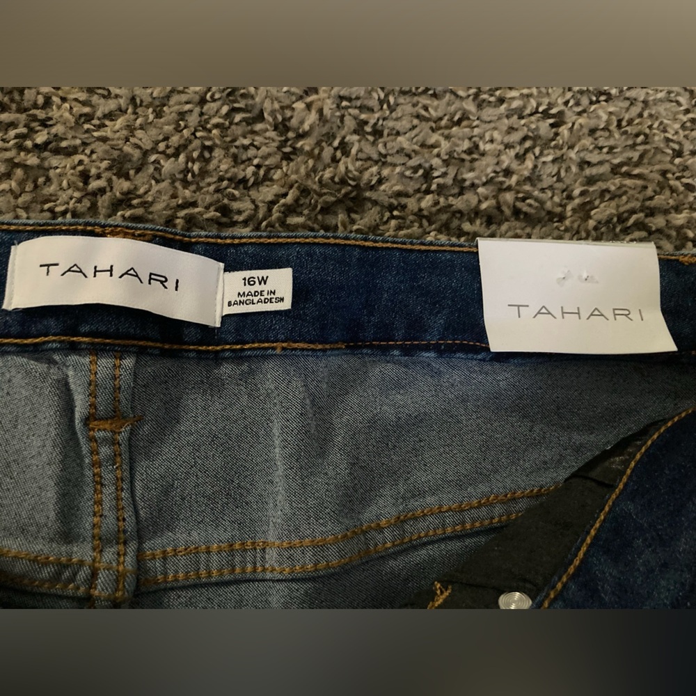 Tahari Women's Boyfriend Jeans - Dark Blue - Picture 5 of 8